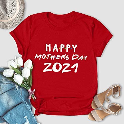 Vermers Ženska majčina Dan kratkih rukava s majicom Labavi bluza vrhovi