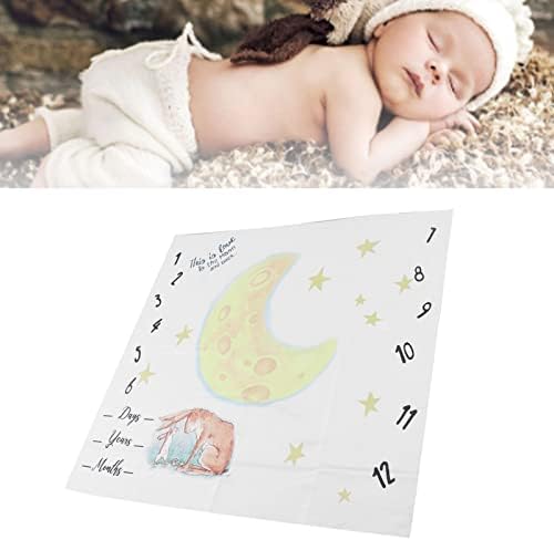 BABY Blaket - prekretnica za bebe Pokriveni moon Bunny uzorak slatka stil DIY izrada tkanine Mjesečna fotografija pozadina