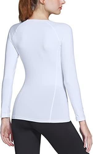 Athlio 2 Pack Ženska košulja za sportsku kompresiju, hladno suho fit dugih rukava na dugim rukavima, atletske