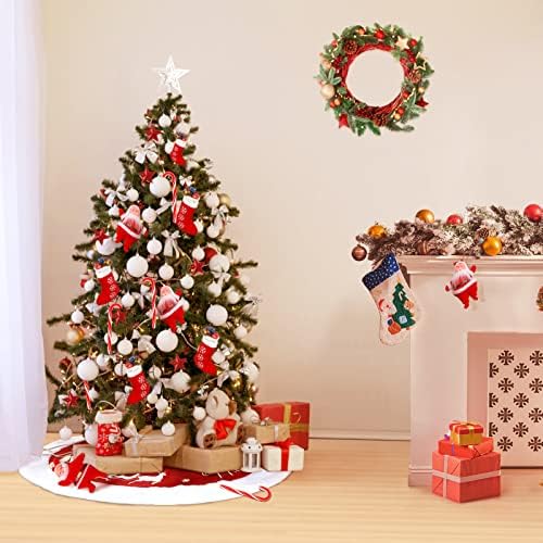 Doitool Božićna suknja Svečano Xmas Tree Base Tepih za odmor Božić Ornament Navan Xmas Dekoracije za zabavu (Crveno)