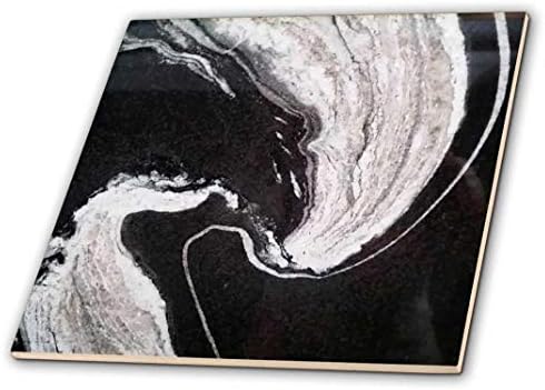 3drose slika dramatične crne i bijele vrtložne granitne pločice, 4 x 4