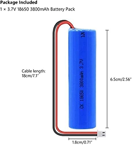 Morbex 3.7V 3800mAh 18650 Litijum-jonska baterija Puna sa XH 2P utikačem rezervna baterija + DIY kabel 1