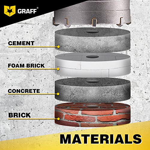 GRAFF 3 1/4 inča bušilica za čekić - testera za rupe za beton, zidanje, Cement, Silikatnu ciglu - Rotaciona