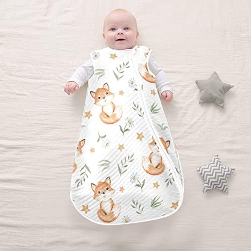 VVFelixl Fox Baby Animal i cvijeće Nosivi ćebe, vrećicu za spavanje za spavanje, vreća za dojenčad, spavanje za novorođene bebe, spavanje za spavanje za Toddler 6-12 mjeseci