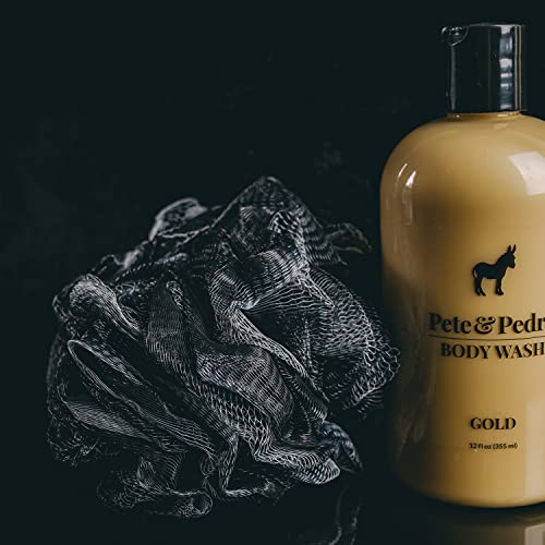 Pete & Pedro Loofah Sponge Pouf Alat za kupanje i tuširanje | Svjetlost nježna pilinga za piling i kože, pomaže u vezi sa lather & pilingom dermis | Crni mrežni tuš kabine | Kao što se vidi na tenk za morskog psa