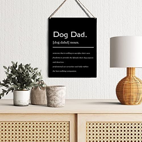 Farmhouse Dog Dad Definicija Drveni znak Zidne dekor Rustikalni pas otac citat drvena ploča