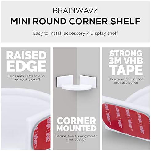 Brainwavz mini kružna utaža za sigurnosne kamere za sigurnosne kamere, monitori za bebe, zvučnike, biljke i više, univerzalni držač, jak adhizijski, bez zbrke, bez zbrke