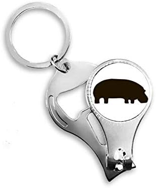 Crni hipopotamus životinjski prikaz noktiju za nokte prsten za ključeve ključeva za ključeva