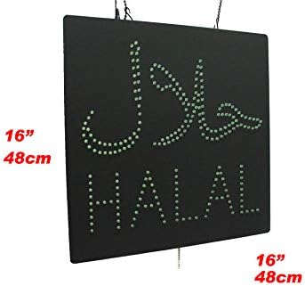 Halal na arapskom i engleskom znaku, natpisnim signalima, LED Neon Open, Store, Window, Shop, Business,