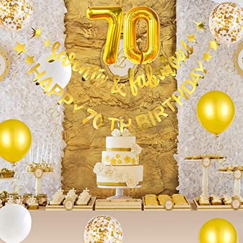 Zlatno sedamdeset i fenomenalno sretan 70. rođendan balon za rođendan 20 za žene 70. rođendan ukrašavanja visi 70 i fenomenalnih navijanja do 70 godina Old rođendanska zabava Backdrop