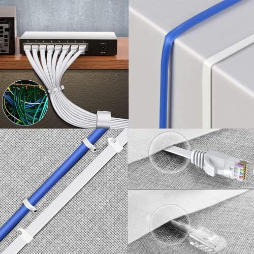 Busohe Cat6 Ethernet kabel 25 ft 2pack bijeli, CAT-6 Ravna RJ45 Računalna internet LAN mreža Ethernet patch kabel kabela, brza LAN žica s kopčom za ruter, modem, PS4 / 5, Xbox - 25 stopa