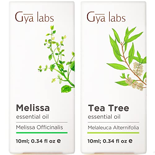 Melissa ulje za ulje i čaj - Gya Labs Sking Soothing Set za ublažavajuća tela - čista terapijska esencijalna ulja Set - 2x10ml