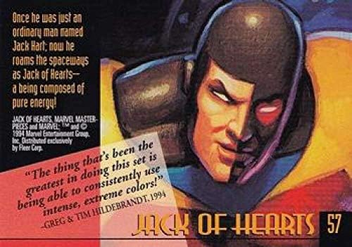 1994. Fleer Marvel Masterpieces Hildebrandt Brothers Nonsport # 57 Jack of Hearts Službena trgovačka kartica standardne veličine iz kompanije Skybox
