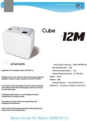 Huanyu AC vode za odvod vode klima uređaji pumpa za vodu 400ml Kuća za domaćinstvo od 3 lifta sa 10m pumpi | Cube-12
