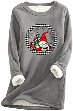 Ženske božićne majice s dugim rukavima Jesen Zima Topli prevelizirani pad pada snjegovića elegantna jakna Grafička majica