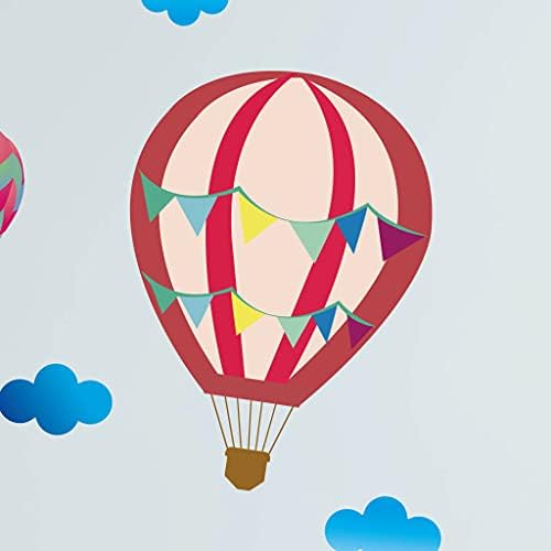 Zidne naljepnice od tkanine - topli zrak baloni zidne naljepnice sa dugim i oblacima za djecu, naljepnice