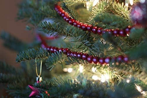 Jedan odmorski put rustikalni brusnica tamno crveno drvo perla Garland Božićna dekoracija stabla
