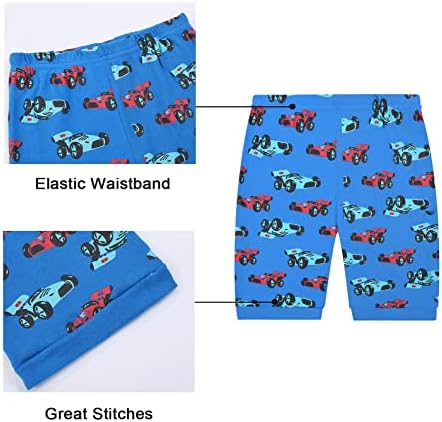 Benaive pidžama za dječake, Pjs za dječake pamučna ljetna pidžama, 4-dijelni Dječiji šorc Set