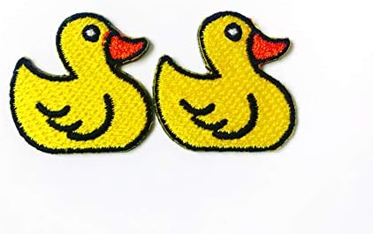 Set od 2 malenog. Slatki mini žuto malo patke logotip crtani zakrpe za šivanje željeza na vezenom aplicijskoj znački znak patch odjeću kostim