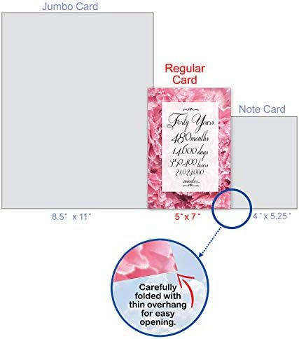 NobleWorks-1 kartica za 40. godišnjicu-40 godina ljubavnog braka, bilježnica godišnjice proslave sa kovertom-Broj vremena u godini 40 C9091MAG