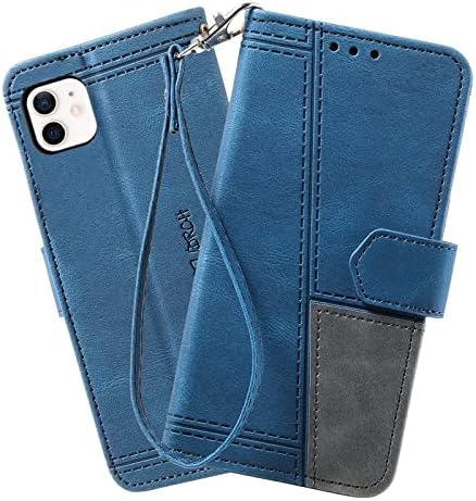 Kkeiko futrola za iPhone 12 / iPhone 12 Pro, torbica za novčanik za iPhone 12 / iPhone 12 Pro, PU kožna magnetna navlaka sa unutrašnjim branikom otpornim na udarce TPU, plava