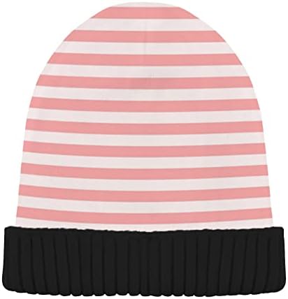 Alaza Pink boja Stripe prugasta kapa za žene muškarci zimski šešir reverzibilna Lobanja pletena kapa