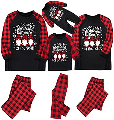 XBKPLO božićne pidžame za obitelj Pajamas PJS Spavaće odjeće Odgovarajući set Podešavanje Plaid pidžama