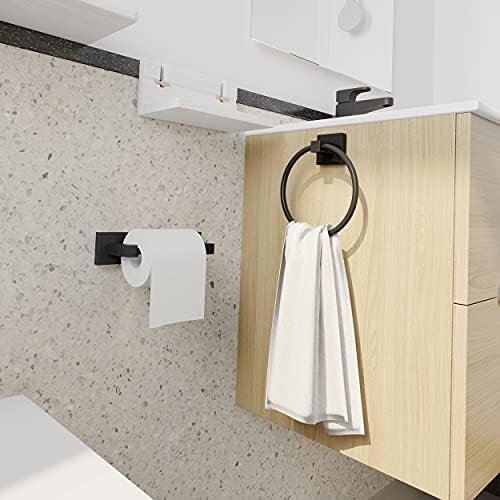 Ruacq Matte crni toaletni papir za ručnik ručnik za kupatilo oprema za kupatilo za kupatilo dvostruki