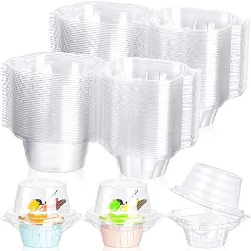 300 Count pojedinačni Cupcake kontejneri prozirne plastične Cupcake kutije jednokratni pojedinačni držač za Cupcake