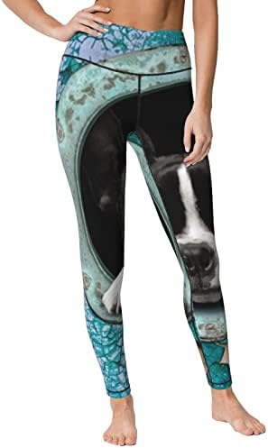 Slatke boston terijer ženske joge hlače kapri gamaše visokog struka mršave hlače
