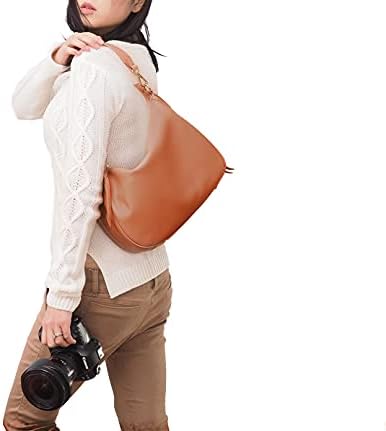 DSLR torbica za žene, elegantna torba za nošenje preko ramena od prave kože za putovanja, torbica za nošenje