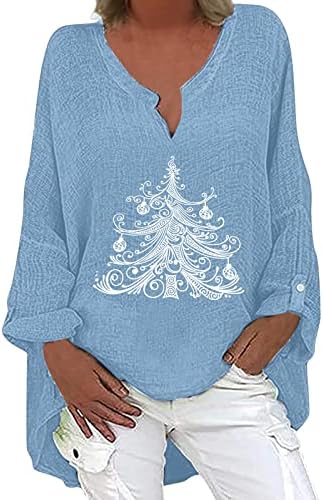ayaso Womens Božić štampani Casual duksevi Božić Streetwears trendi tunike meke bluze zimski Outwears Casual Tee