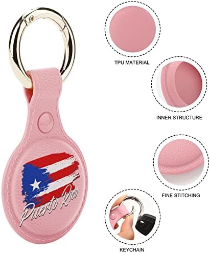 Vintage zaštitna futrola za zastavu Portorika kompatibilna za AirTag držač lokatora protiv gubitka s privjeskom za ključeve za ovratnik za prtljag u novčaniku Cat Dog Pets