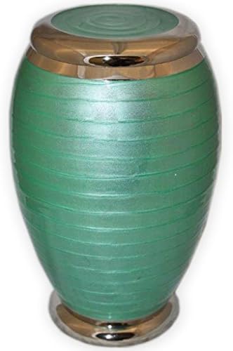 Prekrasan životni urns Proljetni proljetni zeleni odrasli kremirati urn - pogrebna urna sa zapanjujućim ciljem zelene emajle