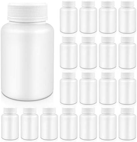 20kom prazna boca za pilule prijenosni plastični držač za lijekove u prahu Prijenosna kutija za tablete za bočice s lijekovima-prazne boce reagensa hemijski kontejneri sa kapicama