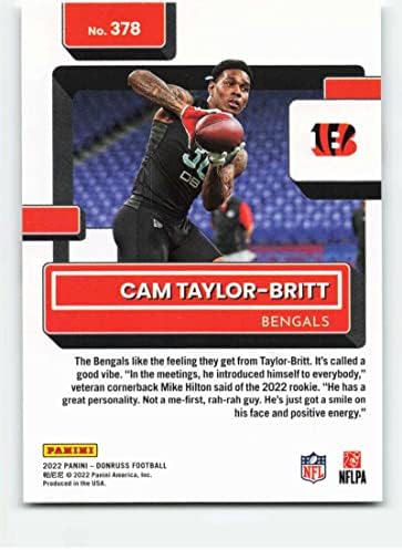 2022 Donruss ocijenjeni Rookies 378 Cam Taylor-Britt ocijenjeni Rookie Nm-Mt Cincinnati Bengals