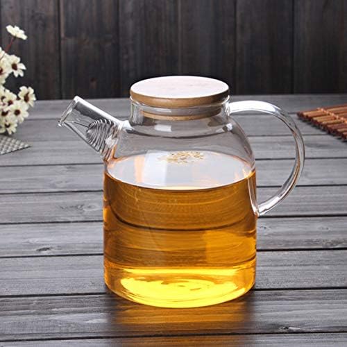 Hemoton šporet čajnik čajnik za vodu VOJNI JUM 1.6L Prozirna toplotna otpornost na kafu čajnik pića za vodu Conteder bacač sa bambusovim poklopcem za kućni uredski čaša čaša