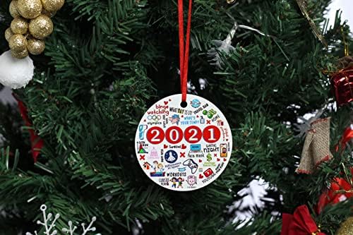 Božićni Ornament 2021,ukrasi za jelku 2021 ukrasi,Božićni Okrugli Privjesak dekoracija,slatka smiješna drvena