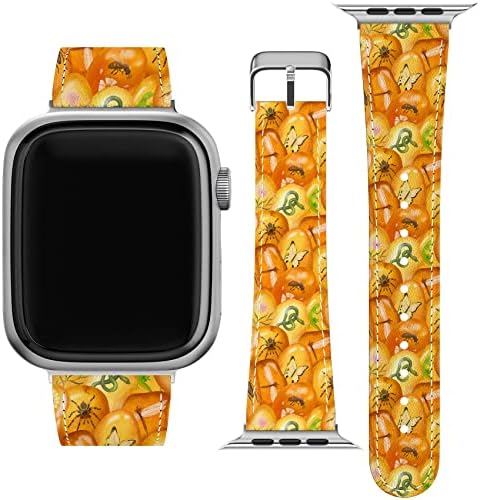 Zamjena bake za zglob za Apple Watch Series 7/6/5/4 / 3/2 / 1 / SE žaba PU kožne narukvice žabe Slatko Slim Fit tiskani kawaii dizajn zamjenski kaiš 38-40-42-44 mm Jagoda životinja