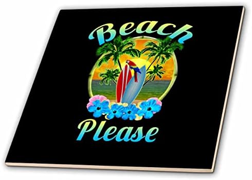3drose papagaj i daske za surfanje za ovu šarenu plažu molimo dizajnirajte. - Pločice.