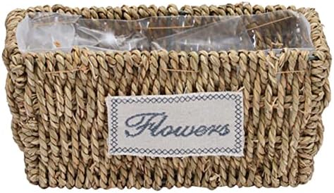 Yardwe korpe za djevojčice sa cvijećem korpe za odlaganje morske trave pravougaona korpa za odlaganje vjenčane korpe za djevojčice sa ručkama pletena saksija za cvijeće u zatvorenom kontejneru za vazu od ratana hljeb