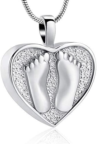 Memorijalni nakit drži moje srce Baby Foot privjesak za kremaciju urna Nakit ogrlica sa kompletom za punjenje lijevka pepeo uspomena