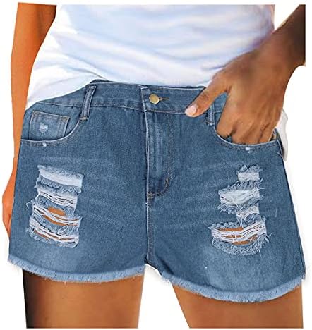 Žene Ljetne hlače Seksi traperice Srednji struk Slim Fit patentne rupe Hots Streetwear Hlače za žene Twigy Jeans Teen Girls