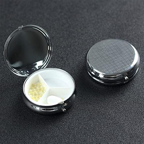 Crna & amp; bijela traka okrugla kutija za pilule, Mini prenosiva kutija za pilule, pogodna za dom, ured i