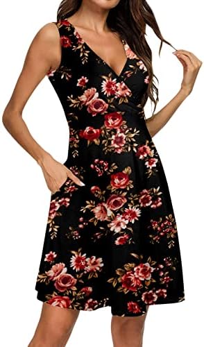 Miashui Casual ljetne haljine sa rukavima ženske Casual ljetne haljine cvjetne štampane haljine s