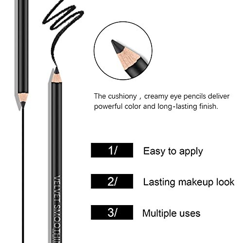 KYDA 12 kom olovka za obrve Set, vodootporna dugotrajna olovka za obrve crna olovka za obrve prirodna mat kozmetička olovka za oči olovka za obrve, sa Oštrilom-Crna