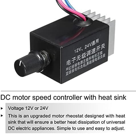 MecCanixity Universal DC kontroler brzine motora, DC 12V 24V motor reostat za električni ventilatorski kontrolni