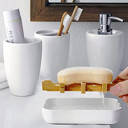 Dotodo bambusove posude za sapun | 2 pakovanja držača sapuna sa odvodom - jednostavno čišćenje - suvo | ručno rađena Drvena kutija za sapun za tuš, kupatilo, kuhinju, kadu, Bar sudoper