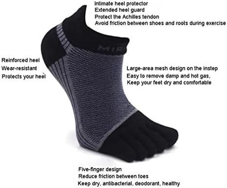 Čarape 3 parova Velike veličine TOE Čarape za muškarce češljane pamučne mrežice prozračne atletske