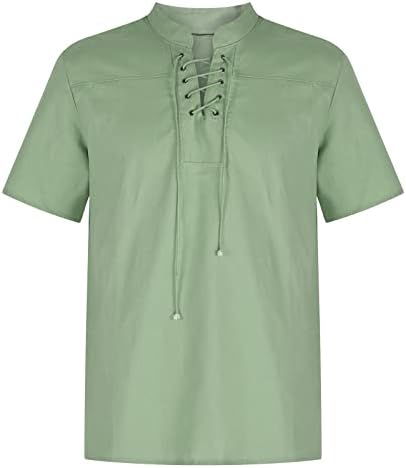 V izrez T majice muškarci Ljetni vrhovi retro pune boje labave ležerne majice kratkih rukava